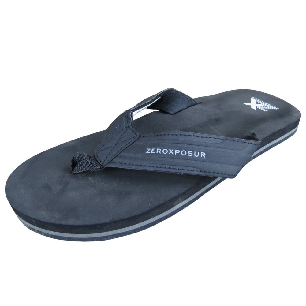 Zeroxposur Men's Black Flip Flop‎ Sandals 11 Comfortable Casual